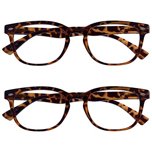 UV Reader Bruine schildpad leesbril waarde 2-pack designstijl heren vrouwen UVR2PK014 +2,00
