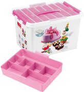 Sunware Q line Fun baking Decor Opbergbox Met inzet inlay voor 22 cupcakes 22 l witRozetransparant