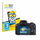 BROTECT Screenprotector 3 Stuks voor Canon PowerShot SX70 HS Beschermglas transparant