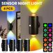 Nachtlampje USB-LED nachtlamp 4-delige set RGB 8 lichtmodi Bewegingssensor Magnetisch Zwart
