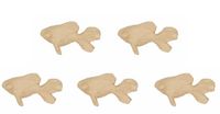 Décopatch AP114Opack - Lot de 5 supports en papier brun pulpé, Poisson, 12x7x7 cm
