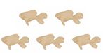 Décopatch AP114Opack - Lot de 5 supports en papier brun pulpé, Poisson, 12x7x7 cm