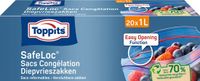 Toppits Safeloc Zip-Diepvrieszakken 1 liter - 3 x 20 stuks - Voordeelverpakking