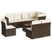 vidaXL 9-delige Loungeset met kussens, polyrattan, bruin