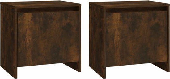 vidaXL Nachtkastjes 2 stuks 45x34x44,5 cm bewerkt hout gerookt eikenkleur
