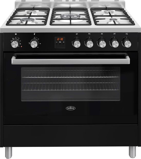 Belling SC 900 DFT - Gasfornuis - 90 cm - Zwart, Roestvrijstaal, Zilver