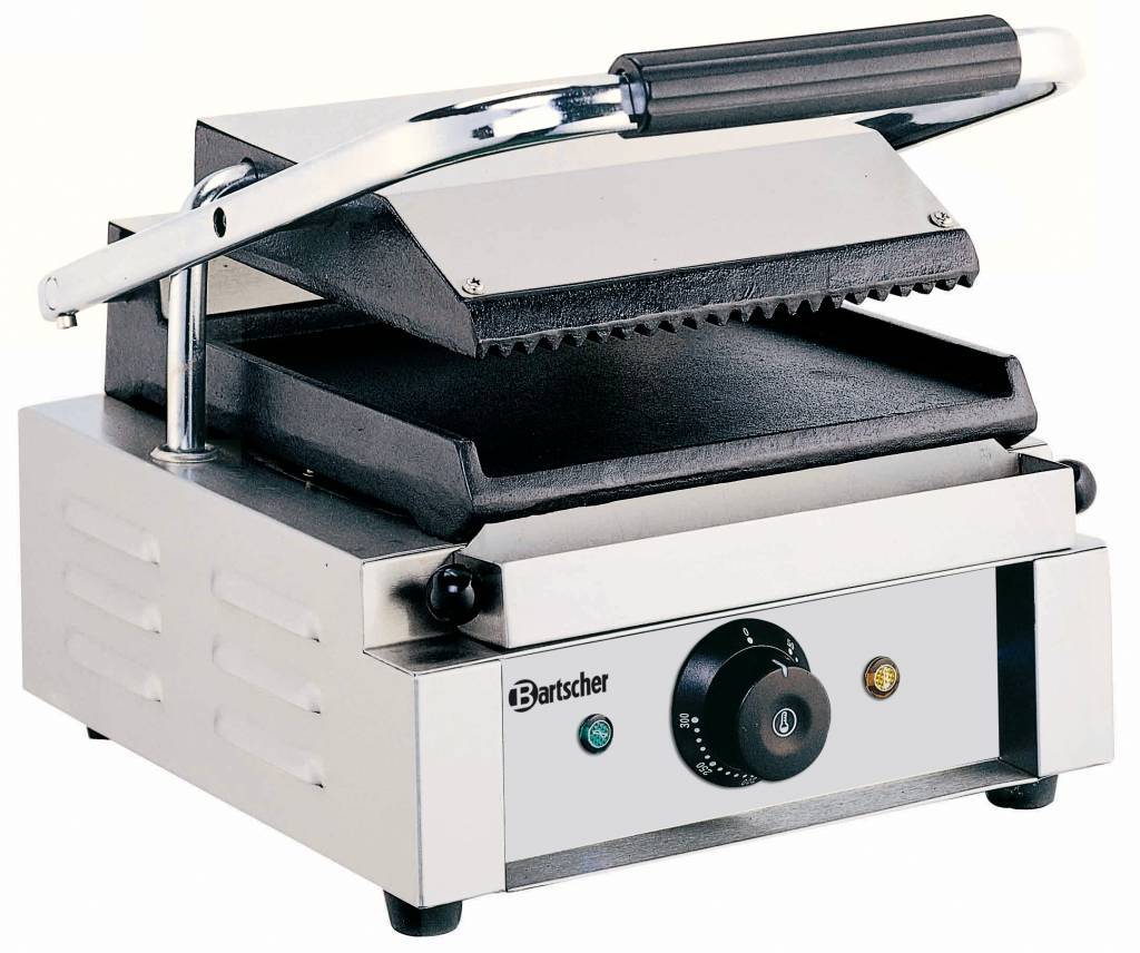 Bartscher RVS Contactgrill geribbeld/glad 29 b x 37 d x 20 h cm