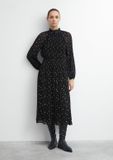 comma - Robe plissée à pois - Noir - Taille 34