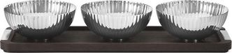 Georg Jensen Bernadotte Dienblad Hout Bruin/Zilver 4-delig