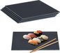 Merkloos Relaxdays Leisteen Serveerplank - Set van 6 - 40 x 30 cm - Beschrijfbaar - Antraciet