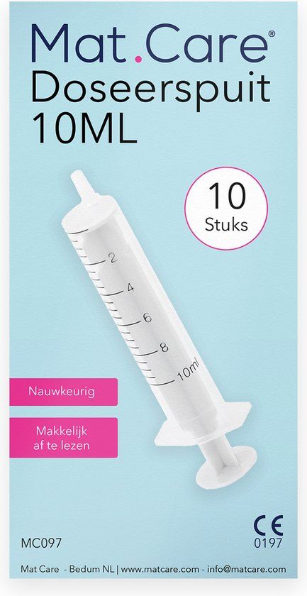Mat Care Spuit - Doseerspuit Zonder Naald - Injectiespuit 10ml - Set van 10 Stuks