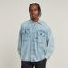 G-Star - Pleated 2-pkt boxy shirt l/s - Heren - Katoen - Sun faded isles blue - M