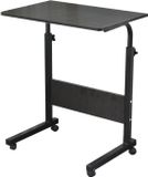 Merkloos Laptoptafel, laptopstandaard, in hoogte verstelbaar, mobiele bijzettafel, verzorgingstafel voor bed en bank, 80 x 40 x 71-90 cm, zwart