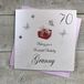 witte WHITE COTTON CARDS 70 Wishing You a Wonderful Granny verjaardagskaart voor 70e verjaardag, handgemaakt, wit