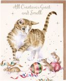 Wrendale Designs Kerstkaarten Notepack - 8 stuks - 'All Creatures Great and Small' Kat
