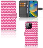 B2Ctelecom Housse pour iPhone 14 Pro Max Étui Waves Rose