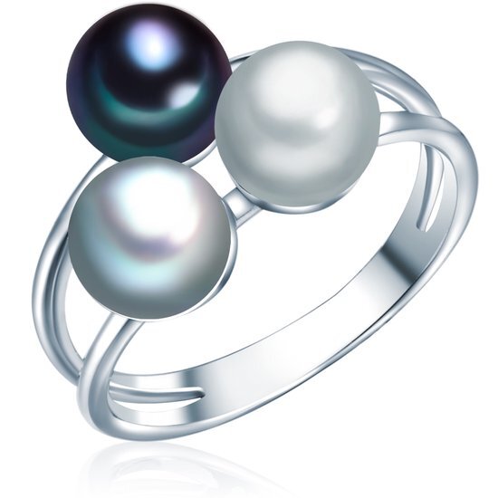 Valero Pearls Parel ring Sterling zilver Gekweekte zoetwaterparels grijs