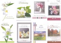 knutselkraam 20 Enkele Condoleance Wenskaartjes - Met Oprechte Deelneming - Assorti Nr402