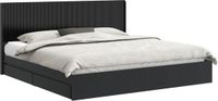 vidaXL Bedframe met opbergruimte en hoofdbord Zwart 200 x 200 cm
