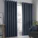 Fusion - Thermische gordijnen met ringen voor slaapkamer en woonkamer, donkerblauw, Strata-collectie, 117 x 229 cm, set van 2