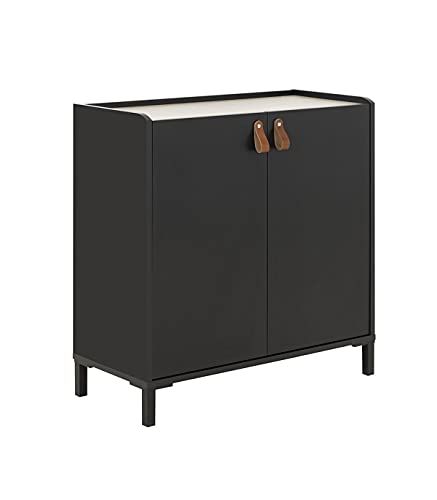 DIAGONE Amsterdam 2-deurs kast - Kastanje naturel/Zwart