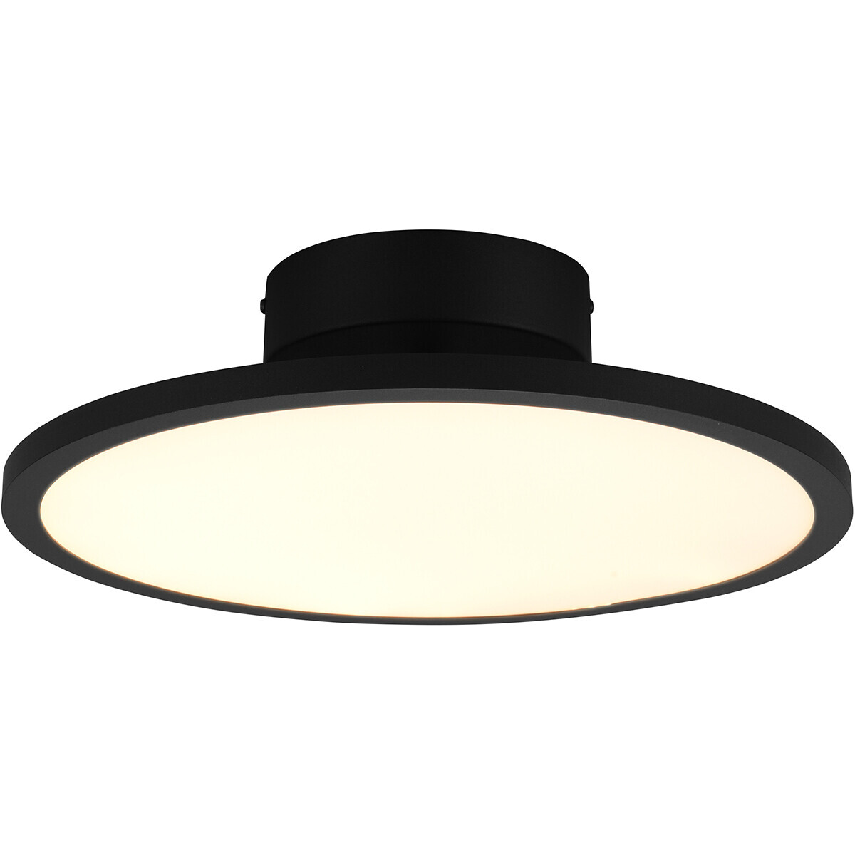 BES LED LED Plafondlamp - Plafondverlichting - Trion Trula - 29W - Warm Wit 3000K - Dimbaar - Rond - Mat Zwart - Aluminium