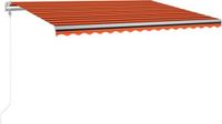 vidaXL Elektrisch zonnescherm met LED en sensor 4,5 x 3 m Oranje