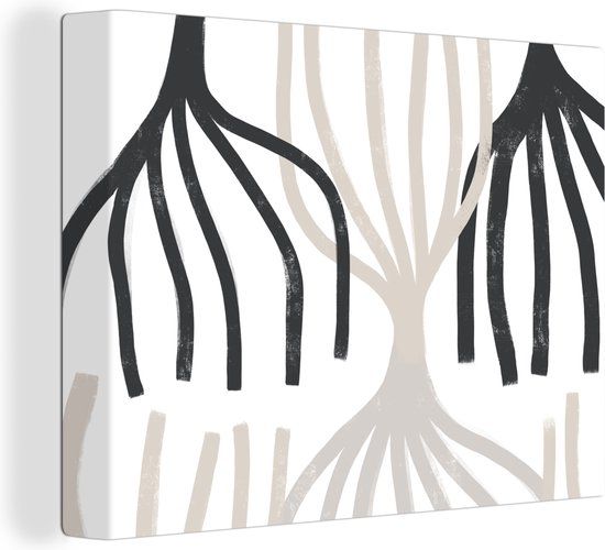 OneMillionCanvasses Canvas Schilderij Lijn - Pastel - Abstract - Patronen - 80x60 cm - Wanddecoratie