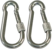 AMIG Karabijnhaak met schroefsluiting - 2x - 8 x 80mm - AISI 316 staal - 120kg - marine kwaliteit