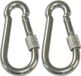 AMIG Karabijnhaak met schroefsluiting - 2x - 8 x 80mm - AISI 316 staal - 120kg - marine kwaliteit