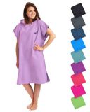 Fit-Flip Omkleed handdoek op het strand - ultralicht en sneldrogend – surfponcho microvezel voor dames en heren - extra lange zwemponcho en poncho handdoek tegelijkertijd (Maat M-Sering)