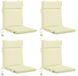 vidaXL - 4-delige - hoogrugkussen - GEMERT - 4 - pcs - 100% - Polyester - Crèmekleurig