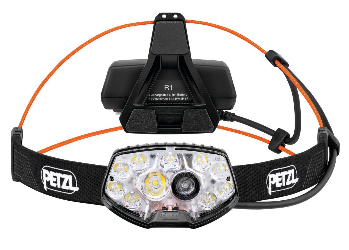 Petzl NAO RL Headlamp - 1500 Lumens - Black/Orange - Rechargeable