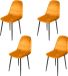 Urban Living Set van 4 Eetkamerstoelen Zwart Fluweel/Velours