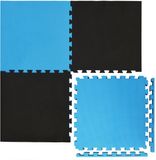 Omnideal GmbH & Co.KG 4 tapis de fitness 50x50cm - tapis de sport de 4cm d'épaisseur - tapis d'entraînement XL tapis de sol tapis de gymnastique avec bordure - bleu