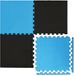 Omnideal GmbH & Co.KG 4 tapis de fitness 50x50cm - tapis de sport de 4cm d'épaisseur - tapis d'entraînement XL tapis de sol tapis de gymnastique avec bordure - bleu