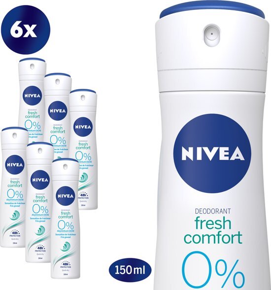 Nivea Fresh Comfort Aluminium free - 6 x 150 ml - Deodorant Spray