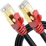 MutecPower Cat7 Netwerkkabel - Ethernet met RJ-45-stekker - Buitengebruik, Waterdicht, Weerbestendig - SFTP - Zwart - 5 meter