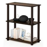 Furinno Turn Multifunctionele plankstandaard met 3 niveaus, met vierkante buis, walnoot/bruin