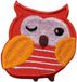 HKM Strijkembleem Uil Rood-Oranje