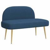 vidaXL Gevuld bankje met rugleuning Blauw 110 x 60 x 76 cm
