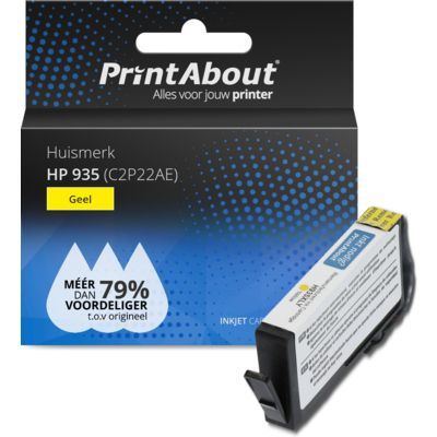 PrintAbout Huismerk 935 (C2P22AE) - Gele inktcartridge - Compatibel met HP
