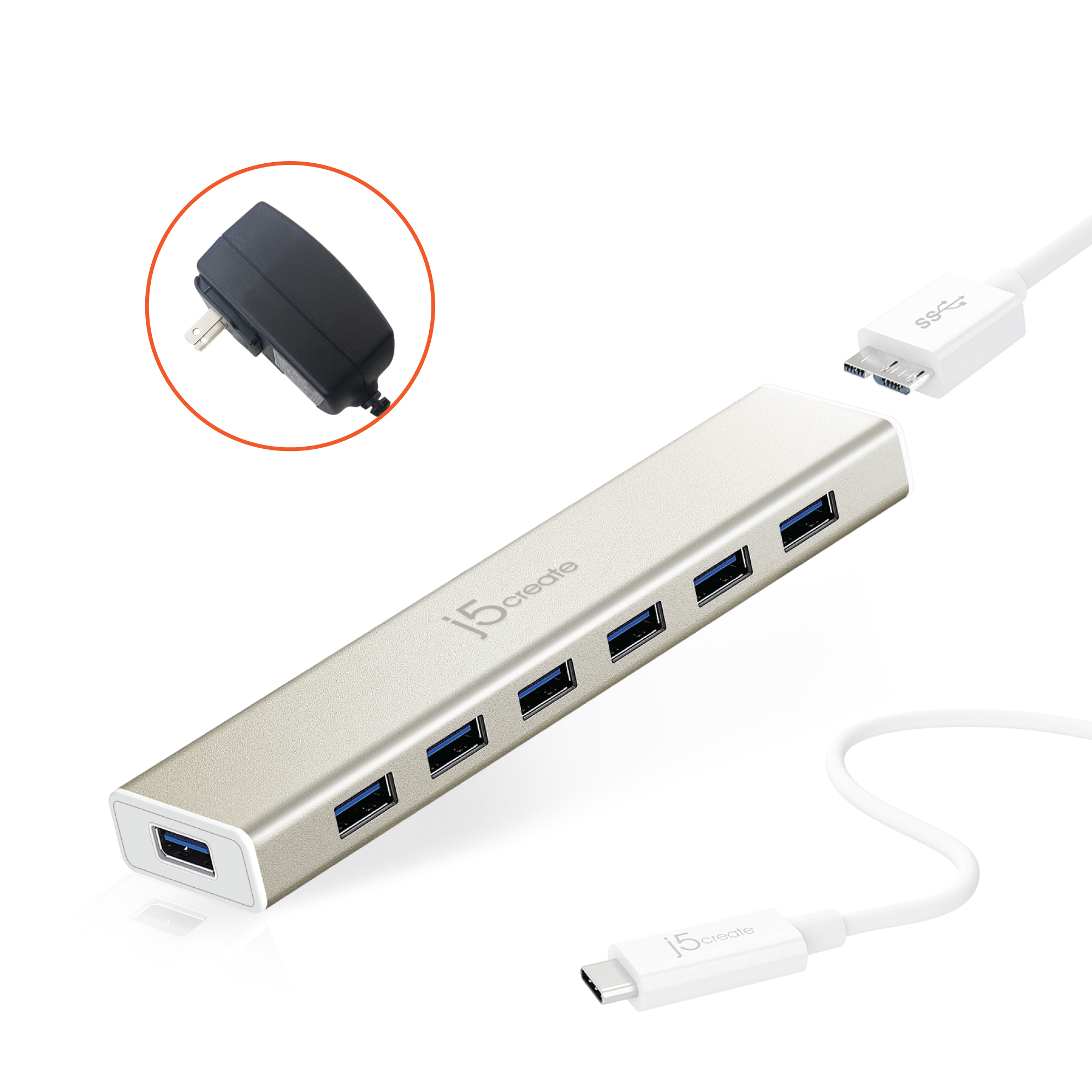 j5create JCH377-N USB-C&#174; 7- Port HUB - EU/UK