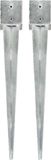 vidaXL - Grondpinnen - 2 stuks - 12x12x89 cm - Gegalvaniseerd staal - Zilverkleurig