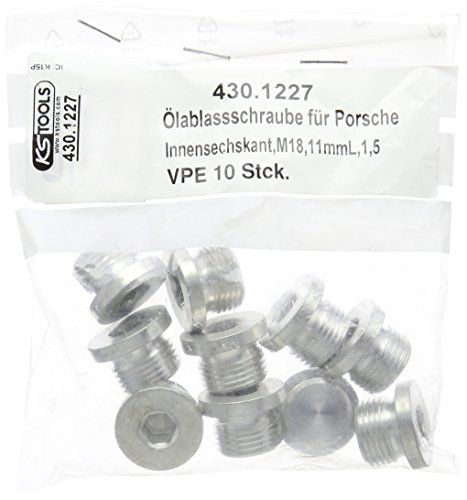 KS Tools 430.1227 Olieaftapplug - Binnenzeskant - 8mm - M18x1,5x11mm - 10 per pak