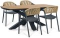 Domani Furniture Toscano/Camila Tuinset 4 personen Kunststof Grijs 180 cm