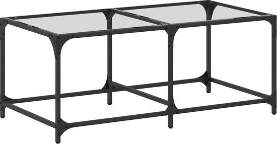 vidaXL Salontafel met transparant glazen blad 98,5x50x40 cm staal