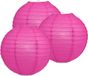 Merkloos / Sans marque Fuchsia roze lampionnen 35 cm