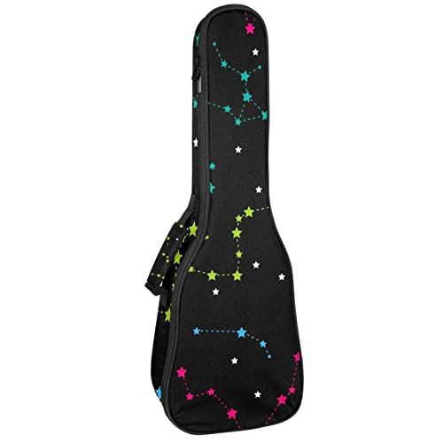 Mersov Concert Ukelele Rugzak, Heavy Duty Ukelele Case Bag met Opslag, Sopraan Concert Tenor Ukelele 10MM Gewatteerde BagBlack SheepsZodiac Zwart