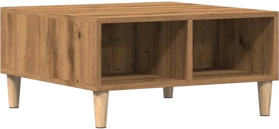 vidaXL Salontafel 60x60x30 cm bewerkt hout artisanaal eiken